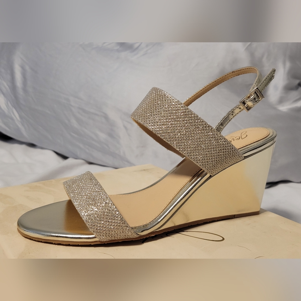 Jewel by Badgley Mischka Gold Wedge Sandals